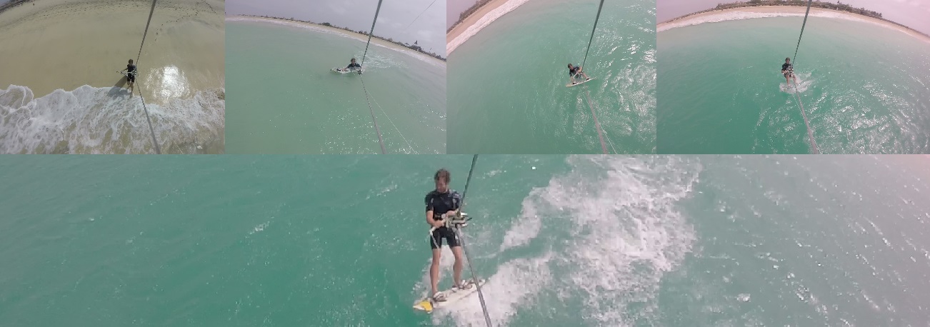 Learning to use the kitesurf board